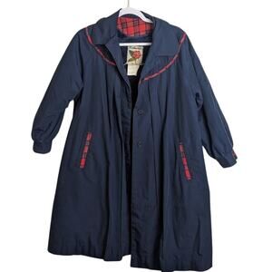 Vintage Rothschild Madeline Pea Coat Pleated laid Faux Fur Lining Girls 12